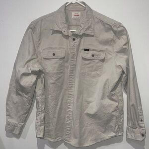 Pre-Owned Wrangler Mens Brown Long Sleeve Button Down Pockets Collared Size XL